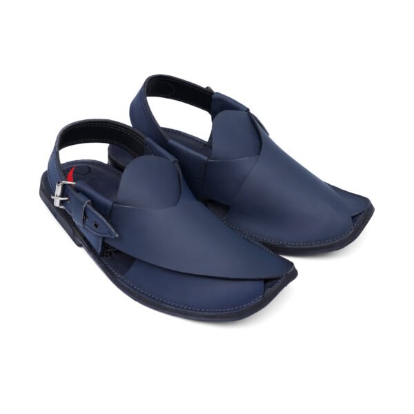 LUXURY MATTE BLUE COLLEGE PESHAWARI CHAPPAL - Image 2