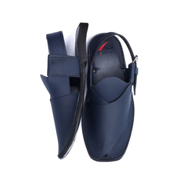 LUXURY MATTE BLUE COLLEGE PESHAWARI CHAPPAL - Image 4