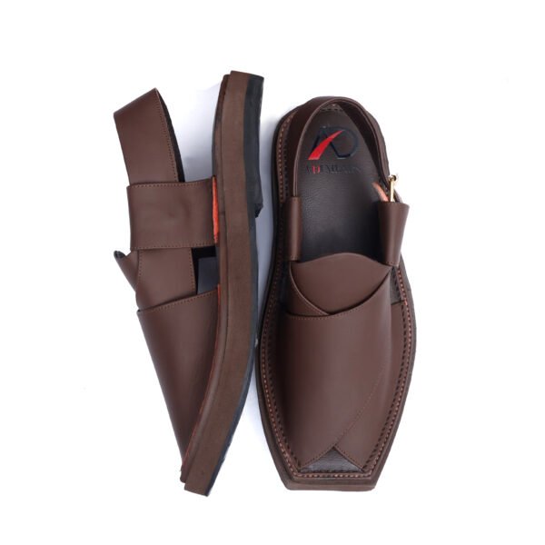 LUXURY MATTE BROWN KAPTAAN PESHAWARI CHAPPAL - Image 4